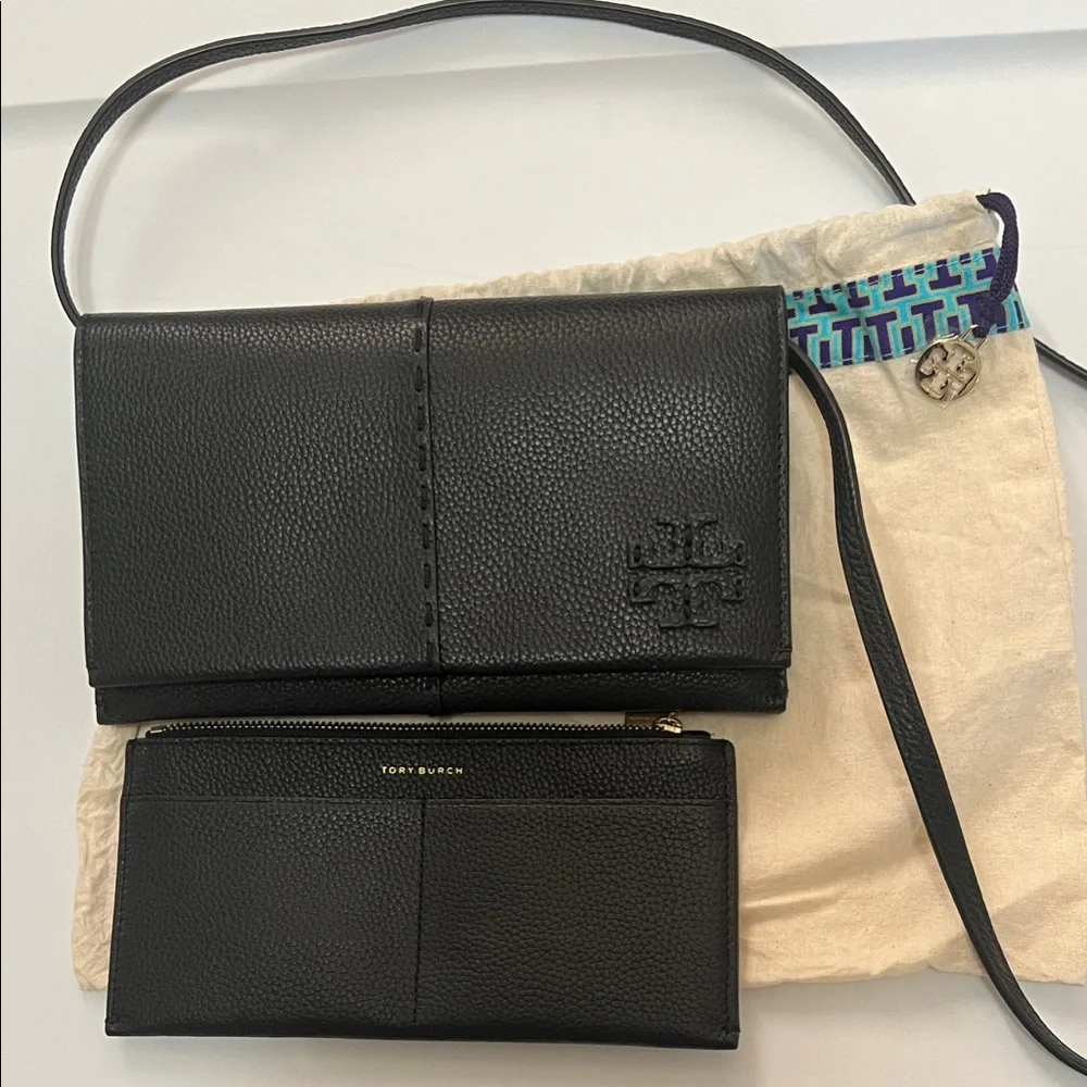 TORY BURCH McGraw Pebbled Leather Crossbody Bag - Picture 1 of 9